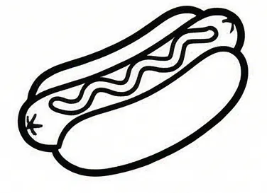 a hot dog with a hot dog on it s side.webp